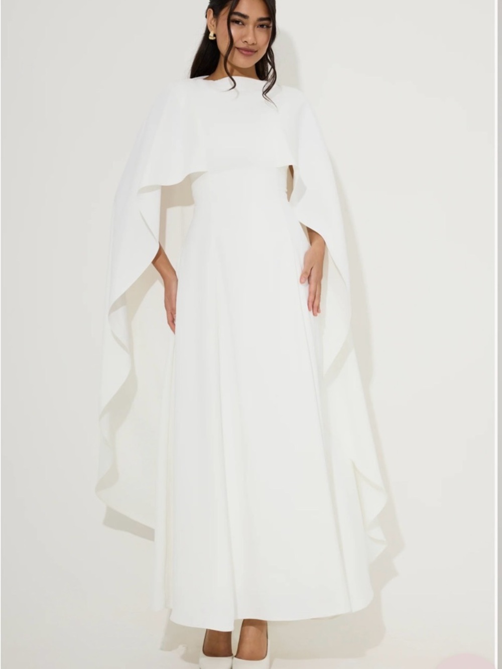 MAJOR SALE NWT Cape midi dress - white - Odd Muse - small. Bridal look